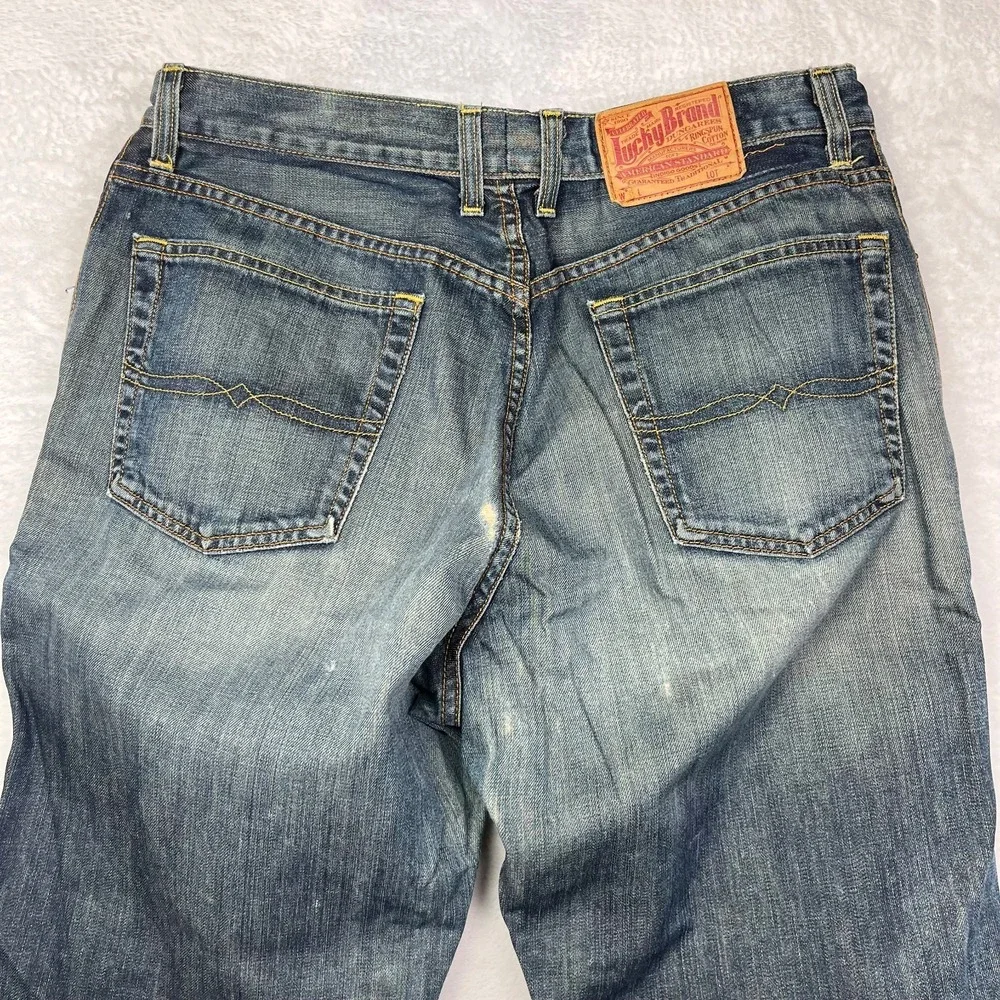 Vintage Lucky Brand Bootleg Jeans Men's Blue Wash Denim USA Made - 32X30.5‎